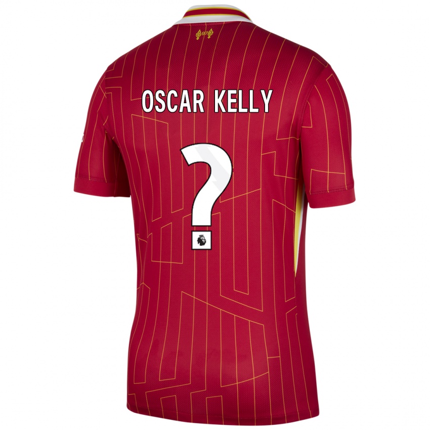 Kinder Oscar Kelly #0 Rot Gelb Weiß Heimtrikot Trikot 2024/25 T-Shirt Schweiz