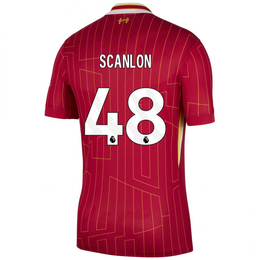 Kinder Calum Scanlon #48 Rot Gelb Weiß Heimtrikot Trikot 2024/25 T-Shirt Schweiz