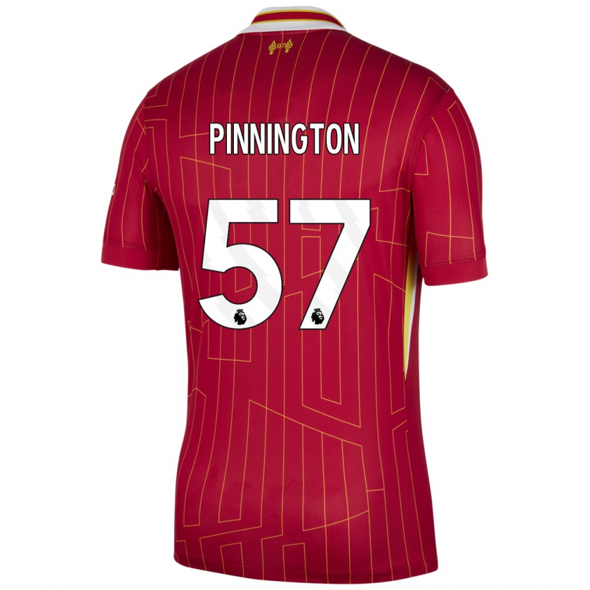 Kinder Carter Pinnington #57 Rot Gelb Weiß Heimtrikot Trikot 2024/25 T-Shirt Schweiz