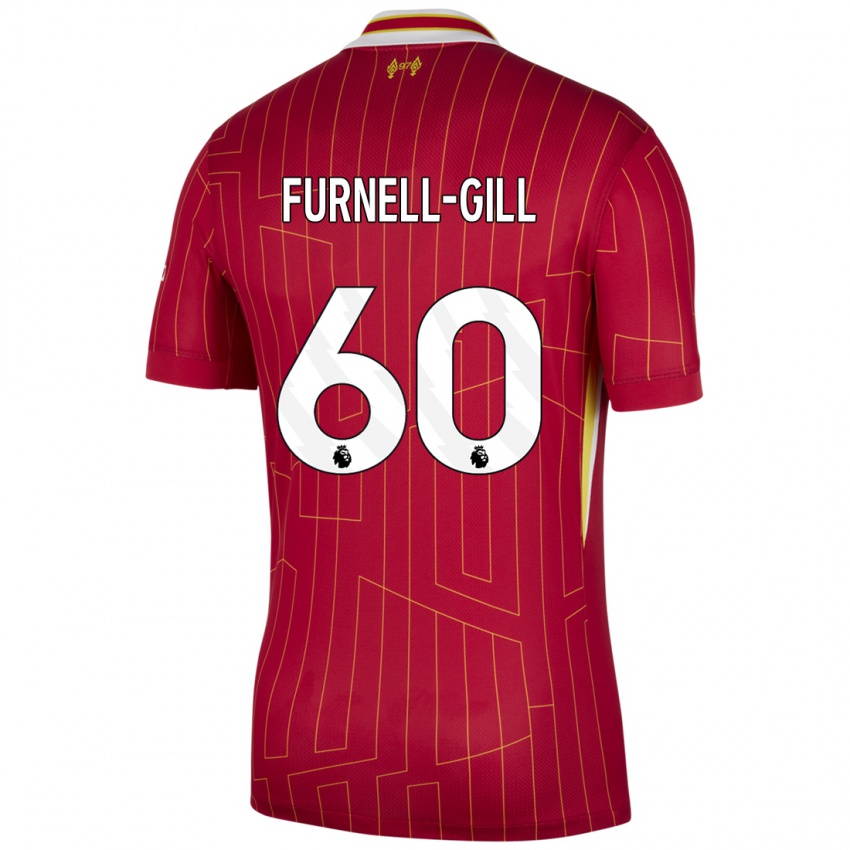 Enfant Maillot Luca Furnell-Gill #60 Rouge Jaune Blanc Tenues Domicile 2024/25 T-Shirt Suisse