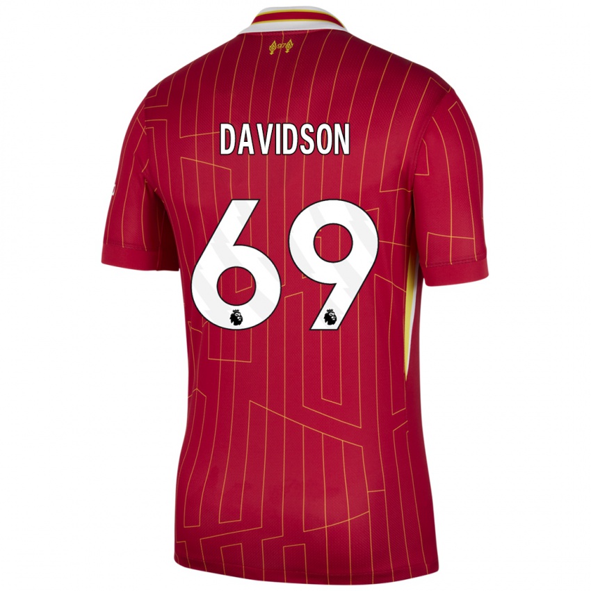 Enfant Maillot Josh Davidson #69 Rouge Jaune Blanc Tenues Domicile 2024/25 T-Shirt Suisse