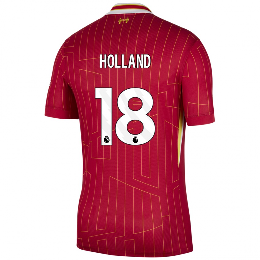 Enfant Maillot Ceri Holland #18 Rouge Jaune Blanc Tenues Domicile 2024/25 T-Shirt Suisse