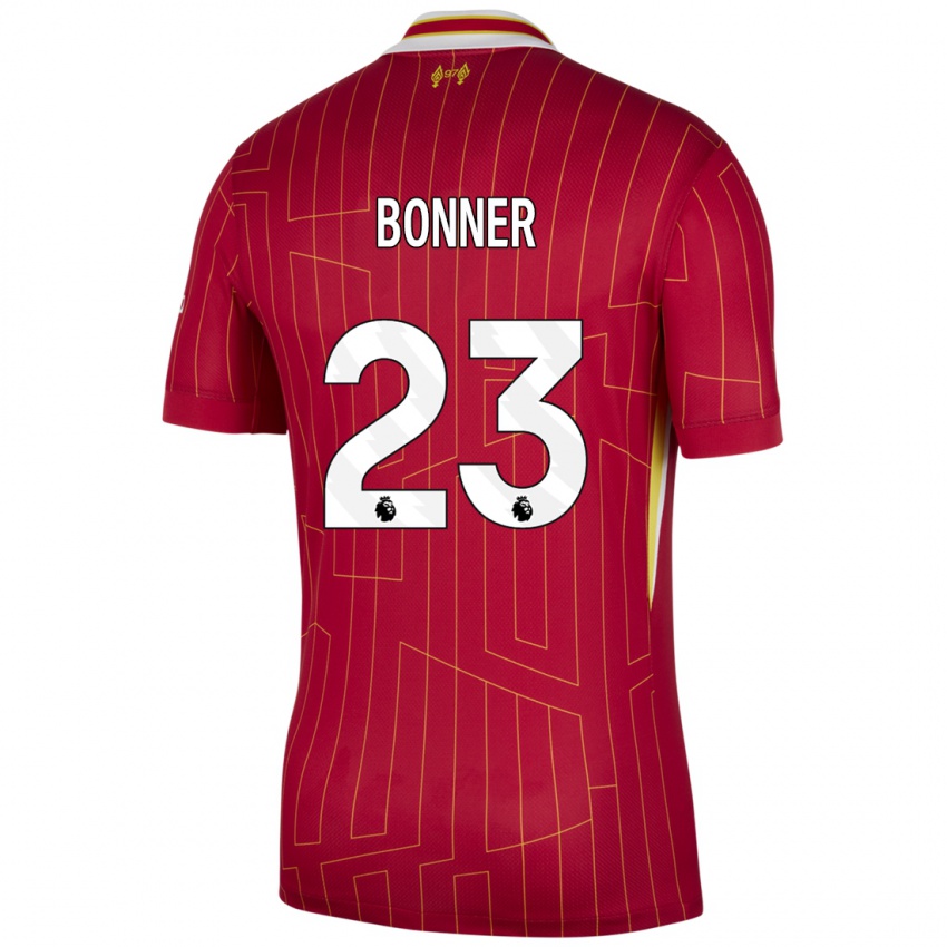 Kinder Gemma Bonner #23 Rot Gelb Weiß Heimtrikot Trikot 2024/25 T-Shirt Schweiz