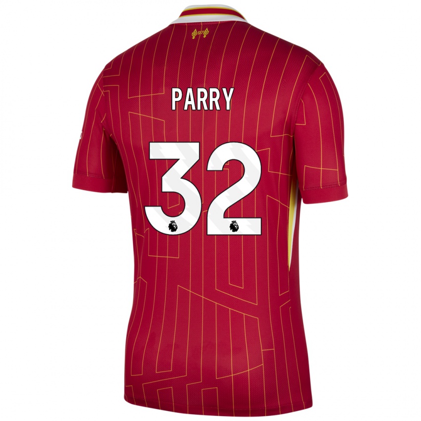 Kinder Lucy Parry #32 Rot Gelb Weiß Heimtrikot Trikot 2024/25 T-Shirt Schweiz