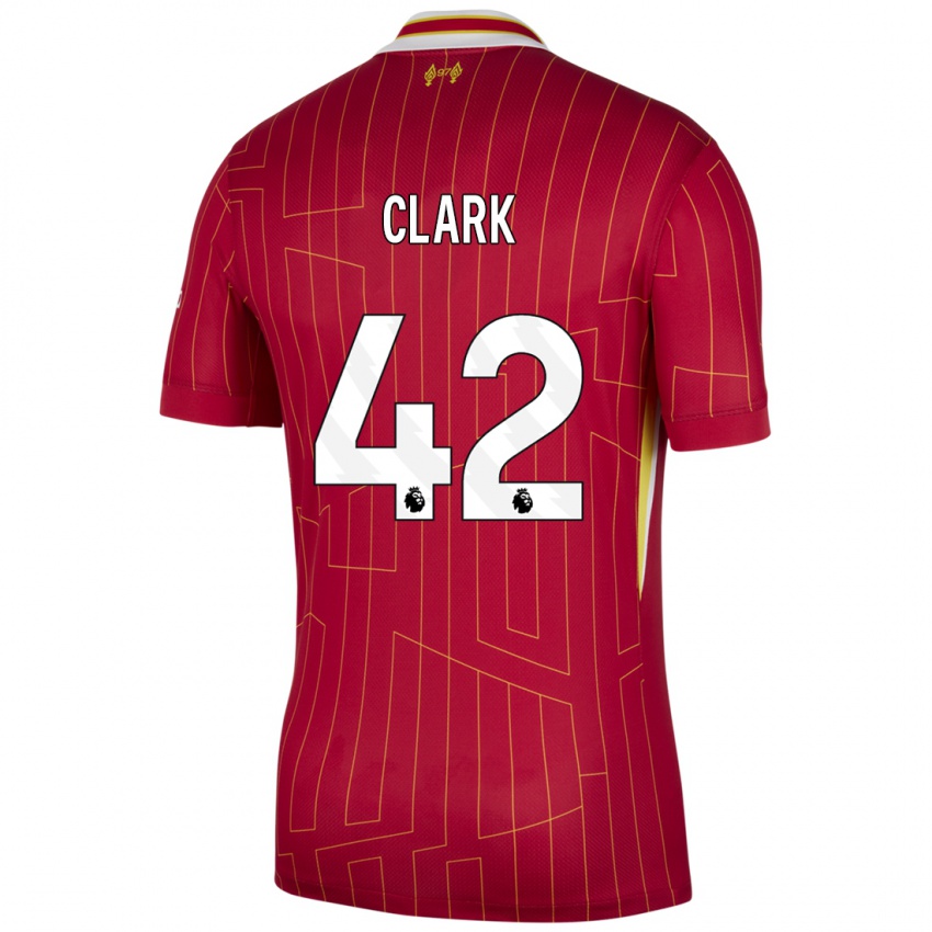 Kinder Bobby Clark #42 Rot Gelb Weiß Heimtrikot Trikot 2024/25 T-Shirt Schweiz