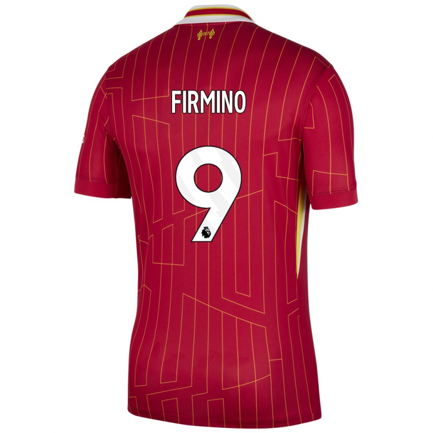 Enfant Maillot Roberto Firmino #9 Rouge Jaune Blanc Tenues Domicile 2024/25 T-Shirt Suisse