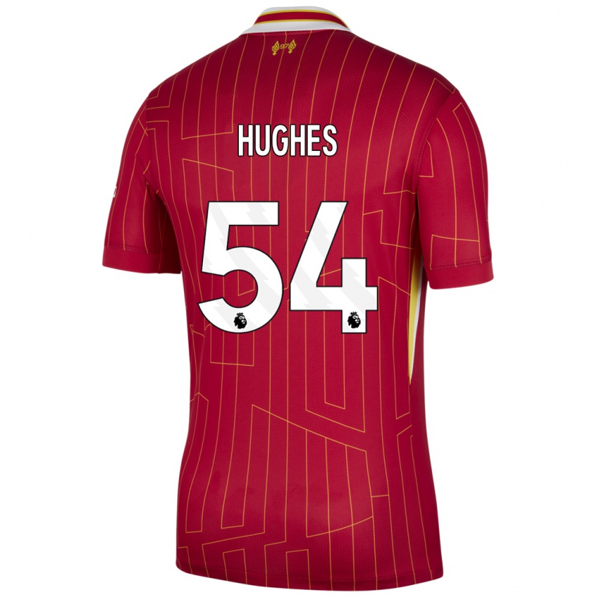 Kinder Liam Hughes #54 Rot Gelb Weiß Heimtrikot Trikot 2024/25 T-Shirt Schweiz