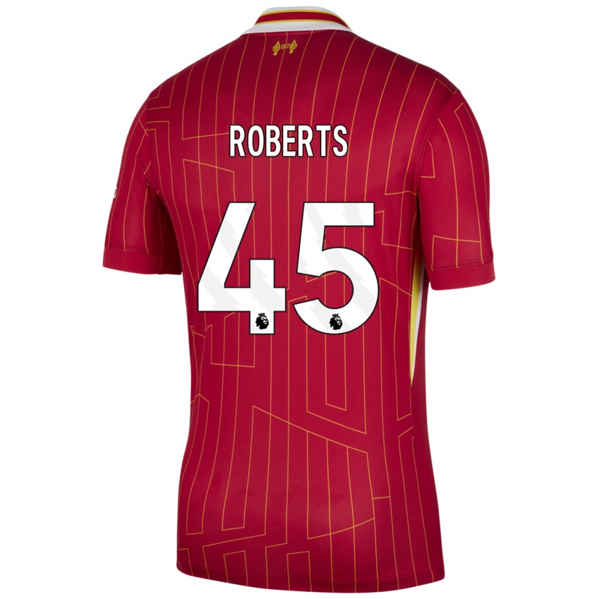 Enfant Maillot Iwan Roberts #45 Rouge Jaune Blanc Tenues Domicile 2024/25 T-Shirt Suisse