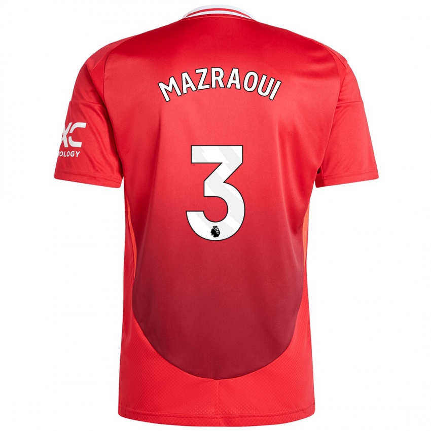 Kinder Noussair Mazraoui #3 Hellrot Heimtrikot Trikot 2024/25 T-Shirt Schweiz