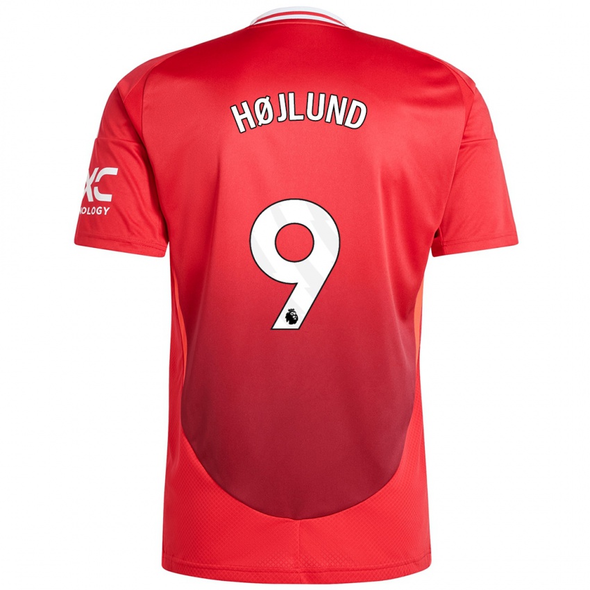 Kinder Rasmus Højlund #9 Hellrot Heimtrikot Trikot 2024/25 T-Shirt Schweiz