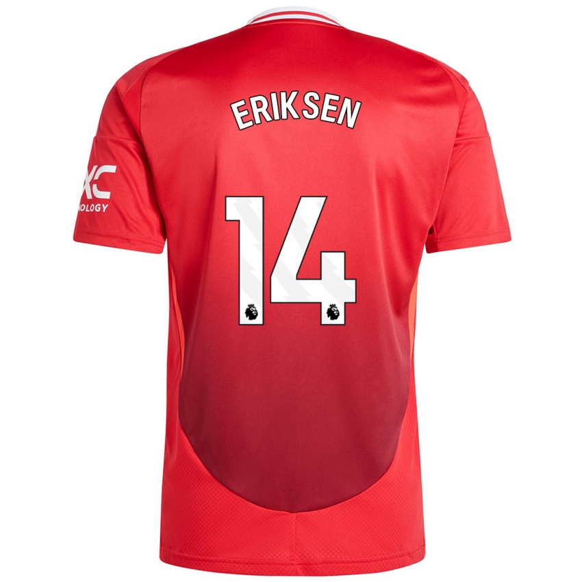 Kinder Christian Eriksen #14 Hellrot Heimtrikot Trikot 2024/25 T-Shirt Schweiz