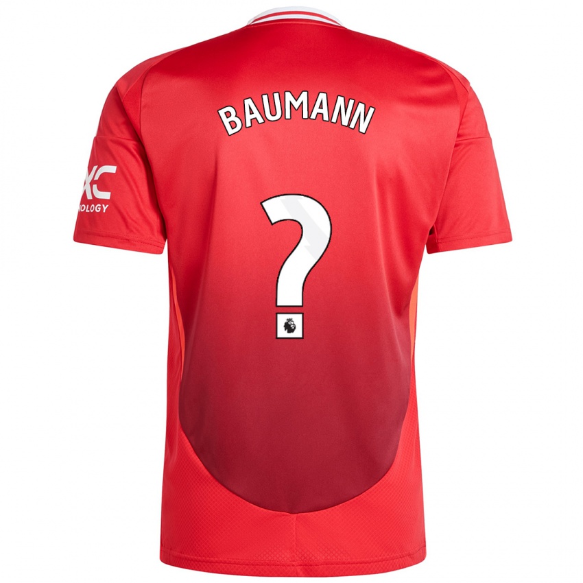 Kinder Zach Baumann #0 Hellrot Heimtrikot Trikot 2024/25 T-Shirt Schweiz