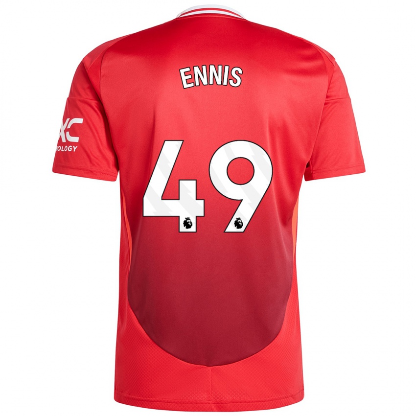 Kinder Ethan Ennis #49 Hellrot Heimtrikot Trikot 2024/25 T-Shirt Schweiz