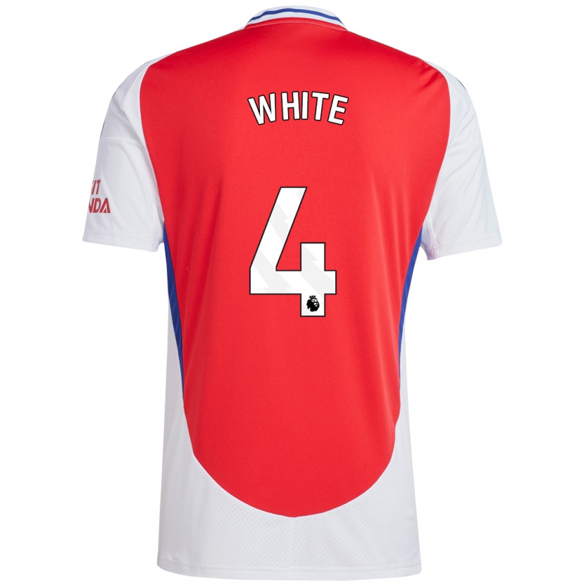 Enfant Maillot Ben White #4 Rouge Blanc Tenues Domicile 2024/25 T-Shirt Suisse