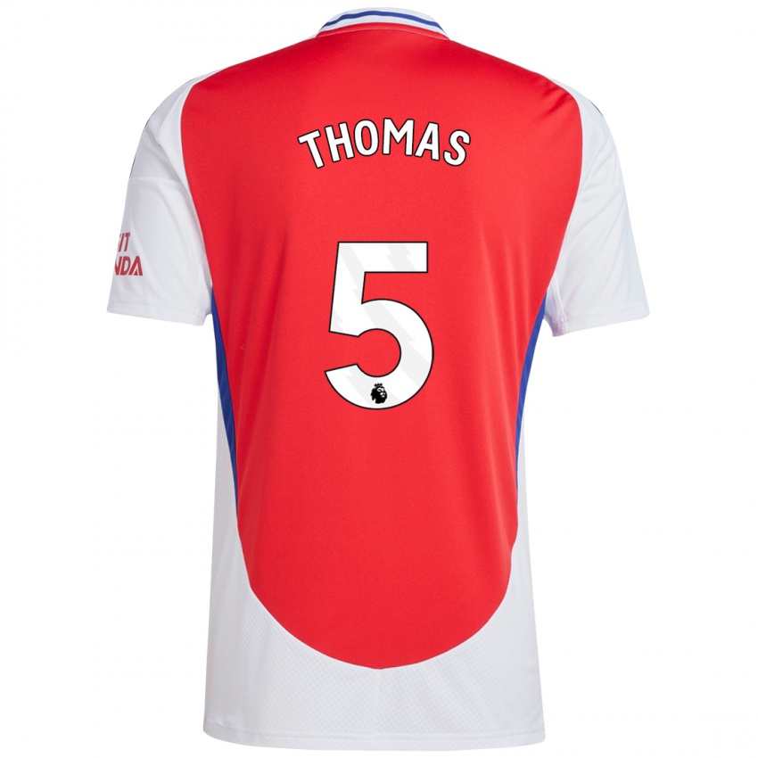 Enfant Maillot Thomas Partey #5 Rouge Blanc Tenues Domicile 2024/25 T-Shirt Suisse