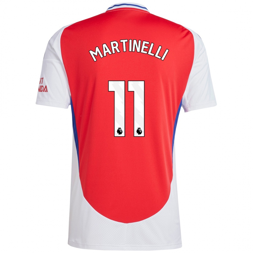 Enfant Maillot Gabriel Martinelli #11 Rouge Blanc Tenues Domicile 2024/25 T-Shirt Suisse