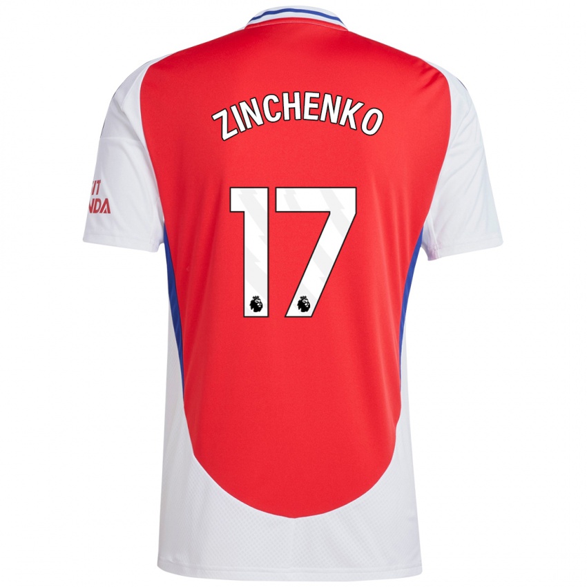 Enfant Maillot Oleksandr Zinchenko #17 Rouge Blanc Tenues Domicile 2024/25 T-Shirt Suisse