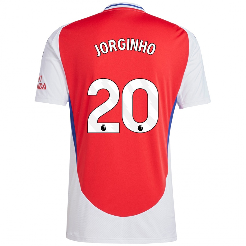 Enfant Maillot Jorginho #20 Rouge Blanc Tenues Domicile 2024/25 T-Shirt Suisse