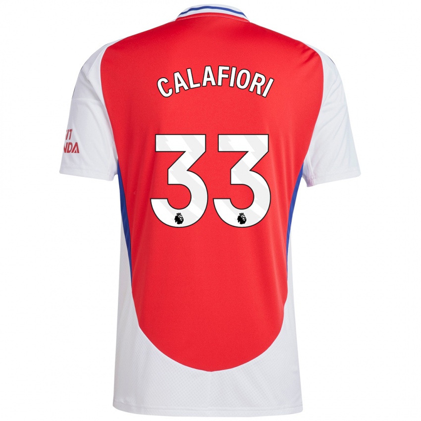 Kinder Riccardo Calafiori #33 Rot Weiß Heimtrikot Trikot 2024/25 T-Shirt Schweiz