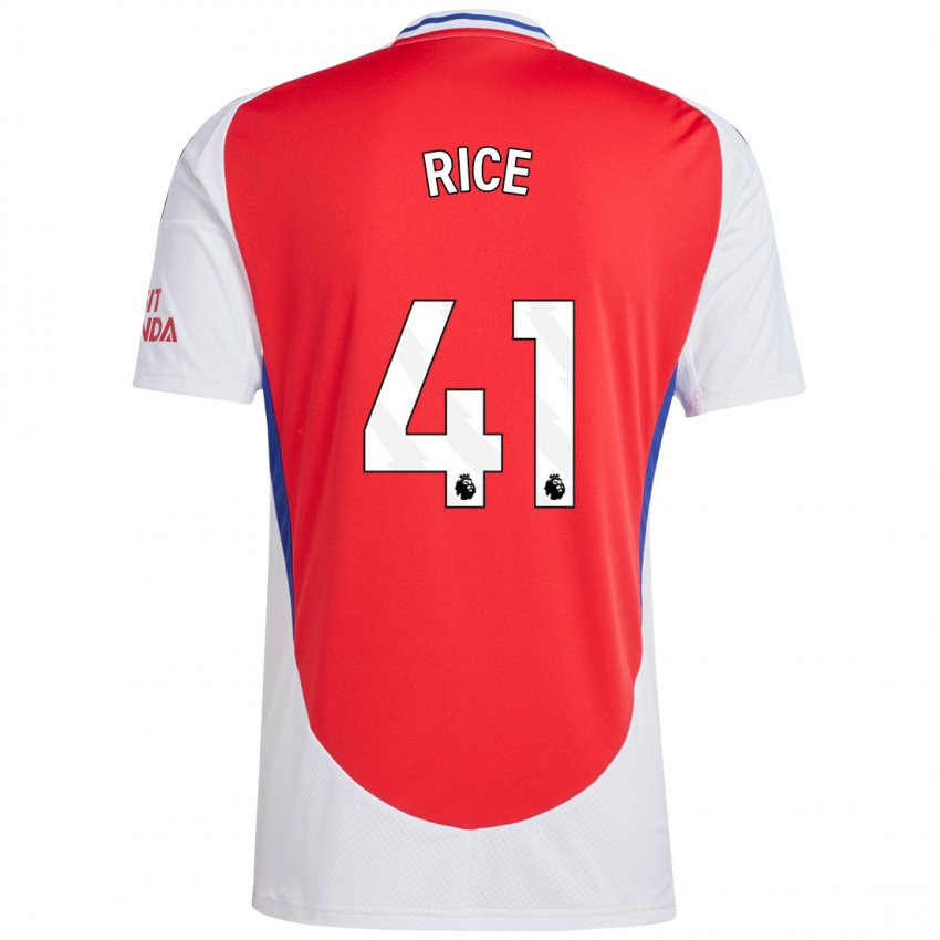 Enfant Maillot Declan Rice #41 Rouge Blanc Tenues Domicile 2024/25 T-Shirt Suisse