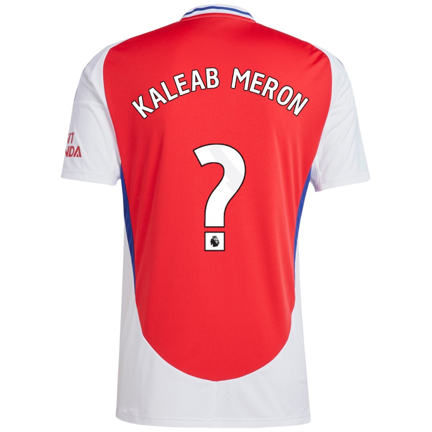 Enfant Maillot Kaleab Meron #0 Rouge Blanc Tenues Domicile 2024/25 T-Shirt Suisse