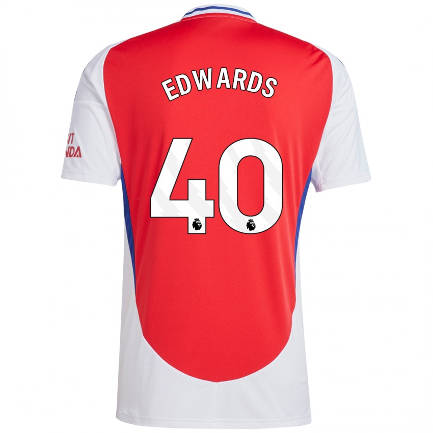 Enfant Maillot Khayon Edwards #40 Rouge Blanc Tenues Domicile 2024/25 T-Shirt Suisse