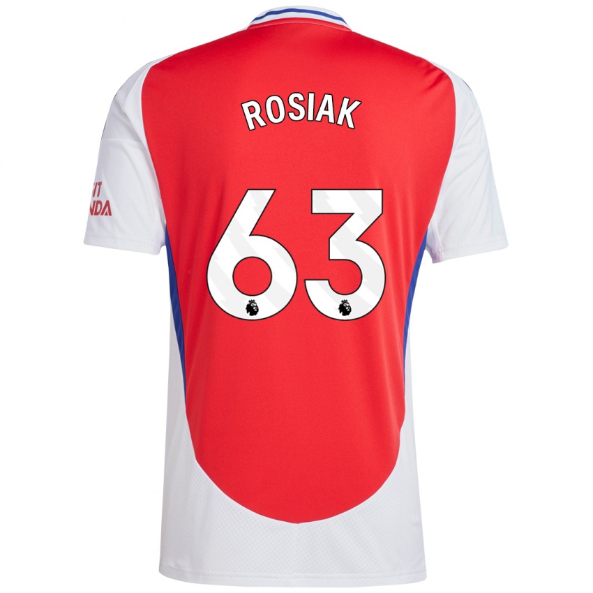 Enfant Maillot Michal Rosiak #63 Rouge Blanc Tenues Domicile 2024/25 T-Shirt Suisse