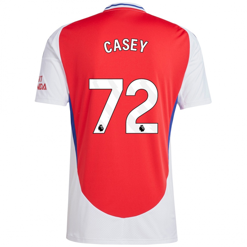 Enfant Maillot Dan Casey #72 Rouge Blanc Tenues Domicile 2024/25 T-Shirt Suisse