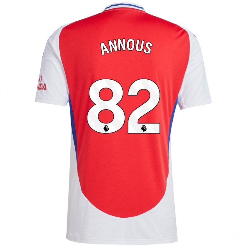 Enfant Maillot Andre Annous #82 Rouge Blanc Tenues Domicile 2024/25 T-Shirt Suisse