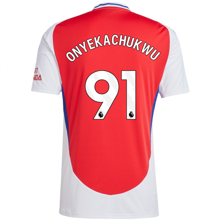 Enfant Maillot Samuel Onyekachukwu #91 Rouge Blanc Tenues Domicile 2024/25 T-Shirt Suisse