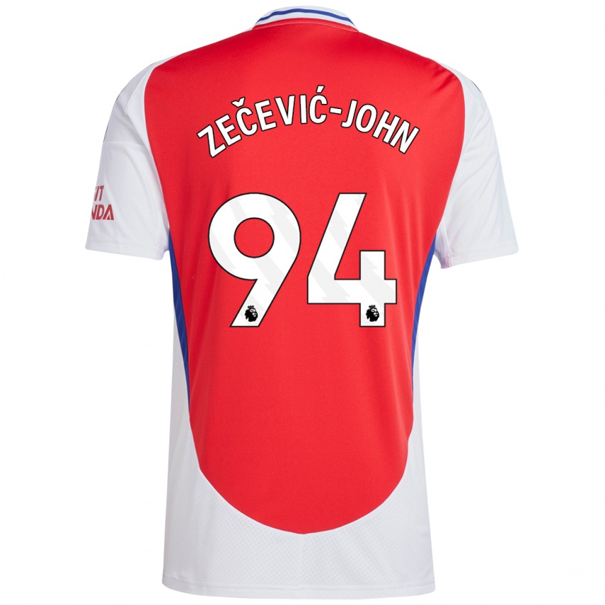 Enfant Maillot Louis Zečević-John #94 Rouge Blanc Tenues Domicile 2024/25 T-Shirt Suisse