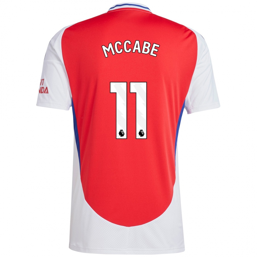 Enfant Maillot Katie Mccabe #11 Rouge Blanc Tenues Domicile 2024/25 T-Shirt Suisse