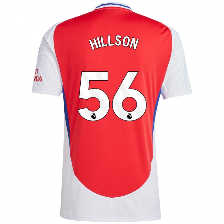 Enfant Maillot James Hillson #56 Rouge Blanc Tenues Domicile 2024/25 T-Shirt Suisse