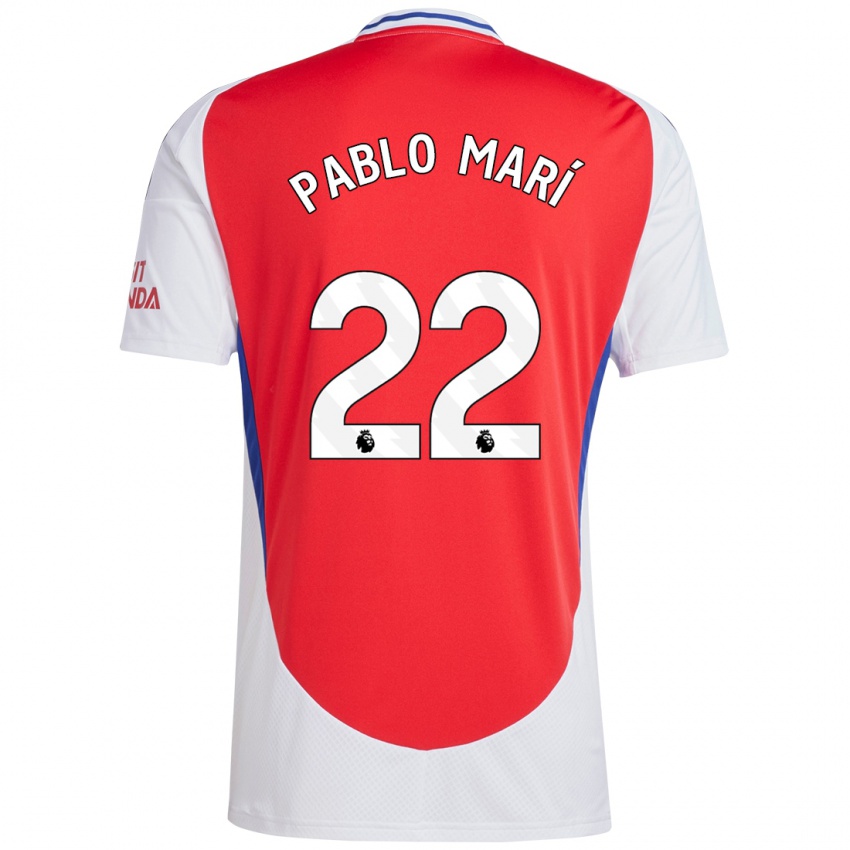 Enfant Maillot Pablo Mari #22 Rouge Blanc Tenues Domicile 2024/25 T-Shirt Suisse