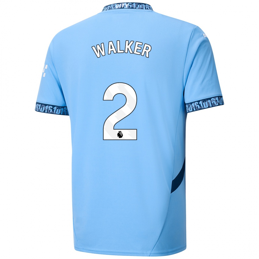 Kinder Kyle Walker #2 Marineblau Heimtrikot Trikot 2024/25 T-Shirt Schweiz