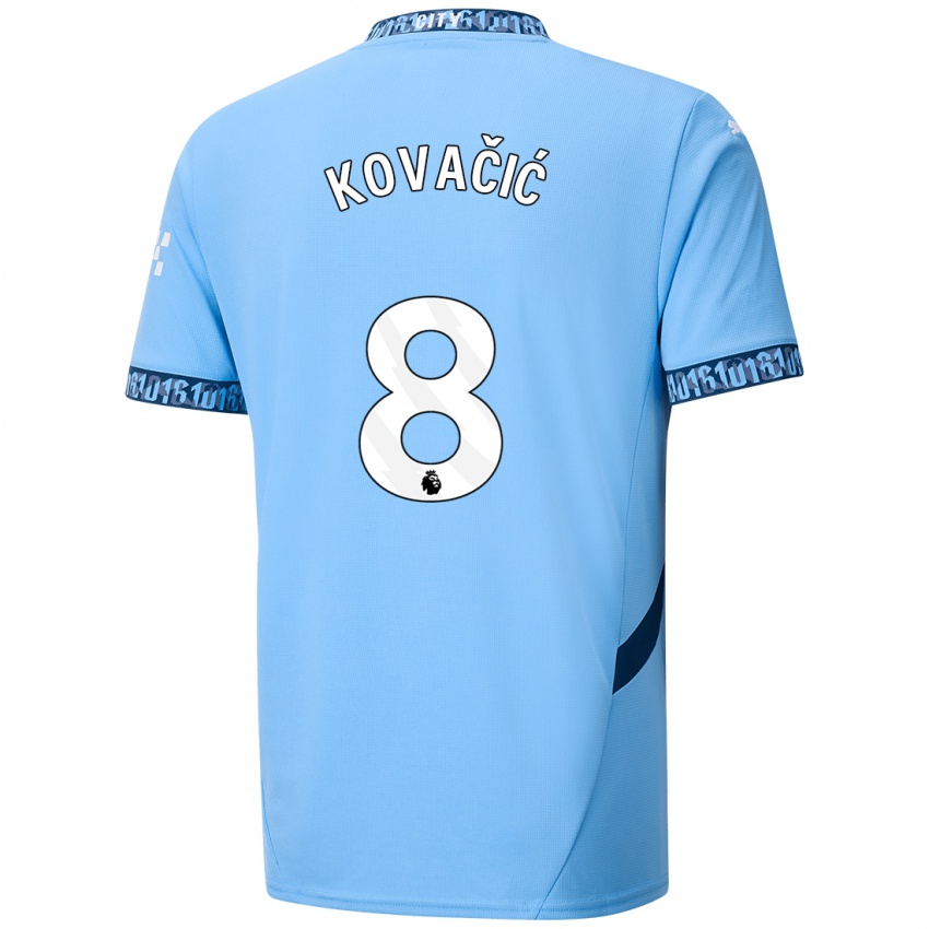 Kinder Mateo Kovacic #8 Marineblau Heimtrikot Trikot 2024/25 T-Shirt Schweiz