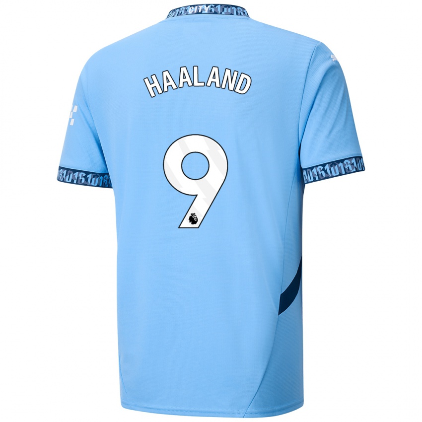 Kinder Erling Haaland #9 Marineblau Heimtrikot Trikot 2024/25 T-Shirt Schweiz