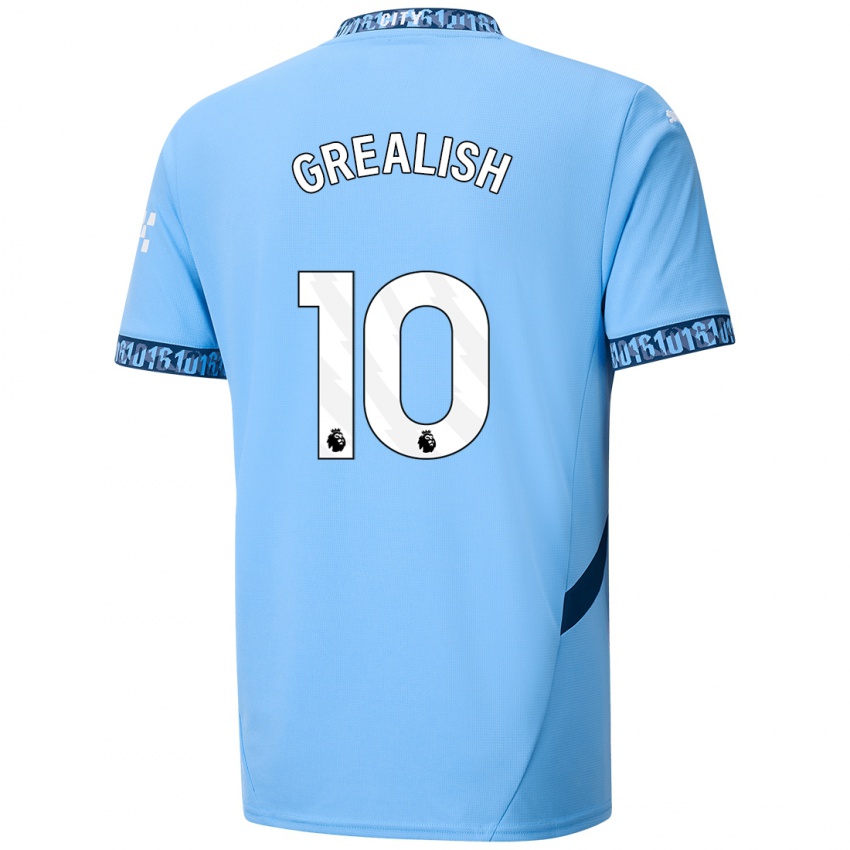 Kinder Jack Grealish #10 Marineblau Heimtrikot Trikot 2024/25 T-Shirt Schweiz