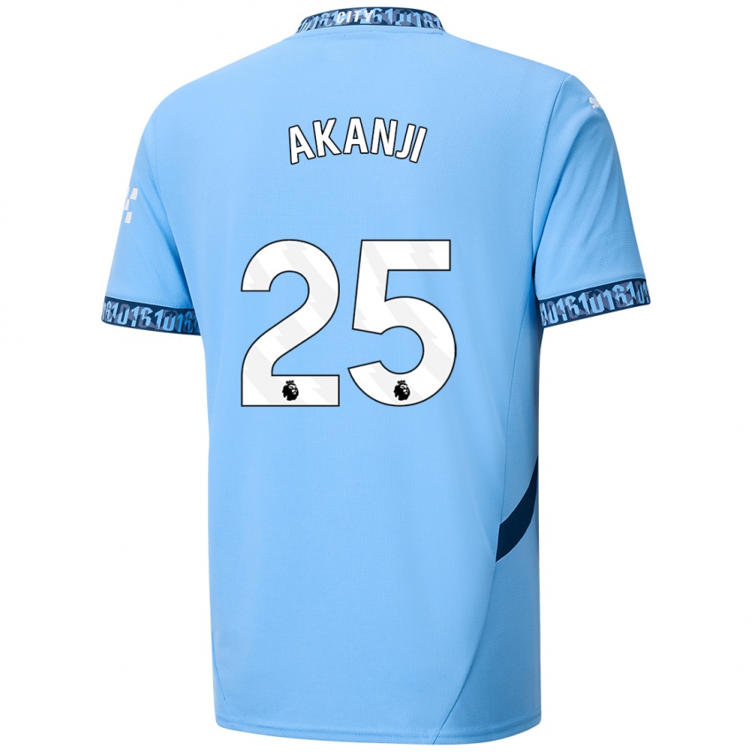 Kinder Manuel Akanji #25 Marineblau Heimtrikot Trikot 2024/25 T-Shirt Schweiz