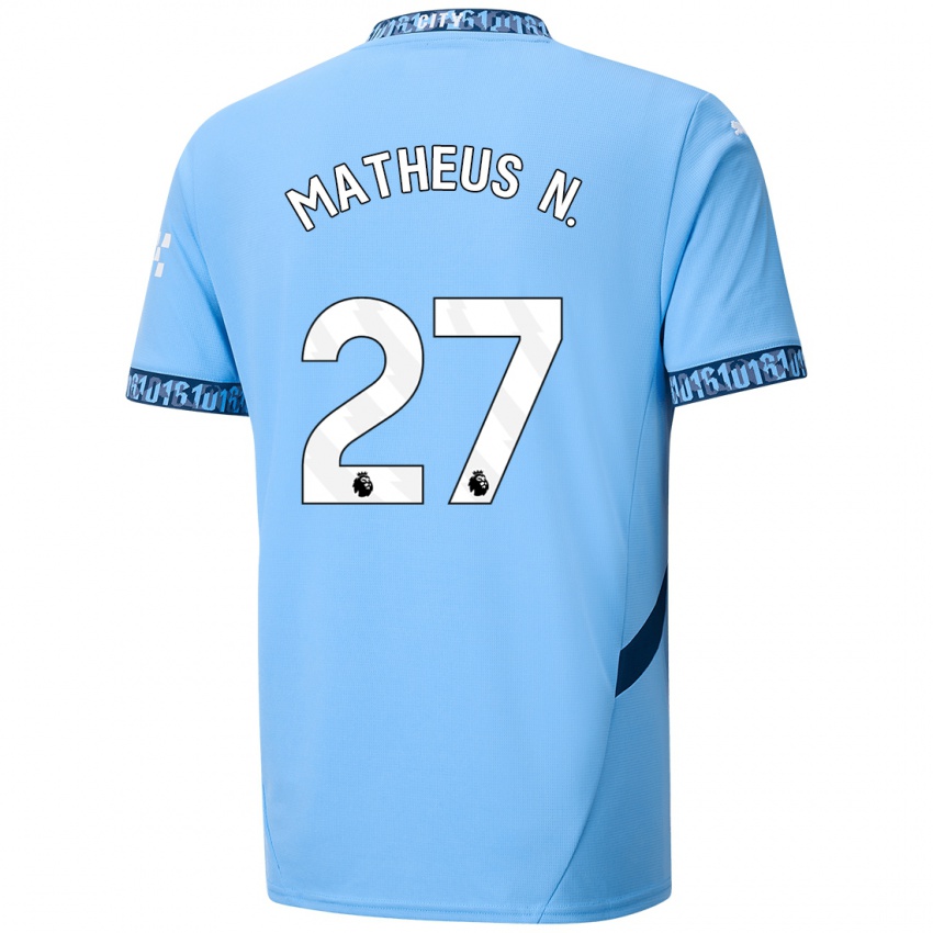 Kinder Matheus Nunes #27 Marineblau Heimtrikot Trikot 2024/25 T-Shirt Schweiz