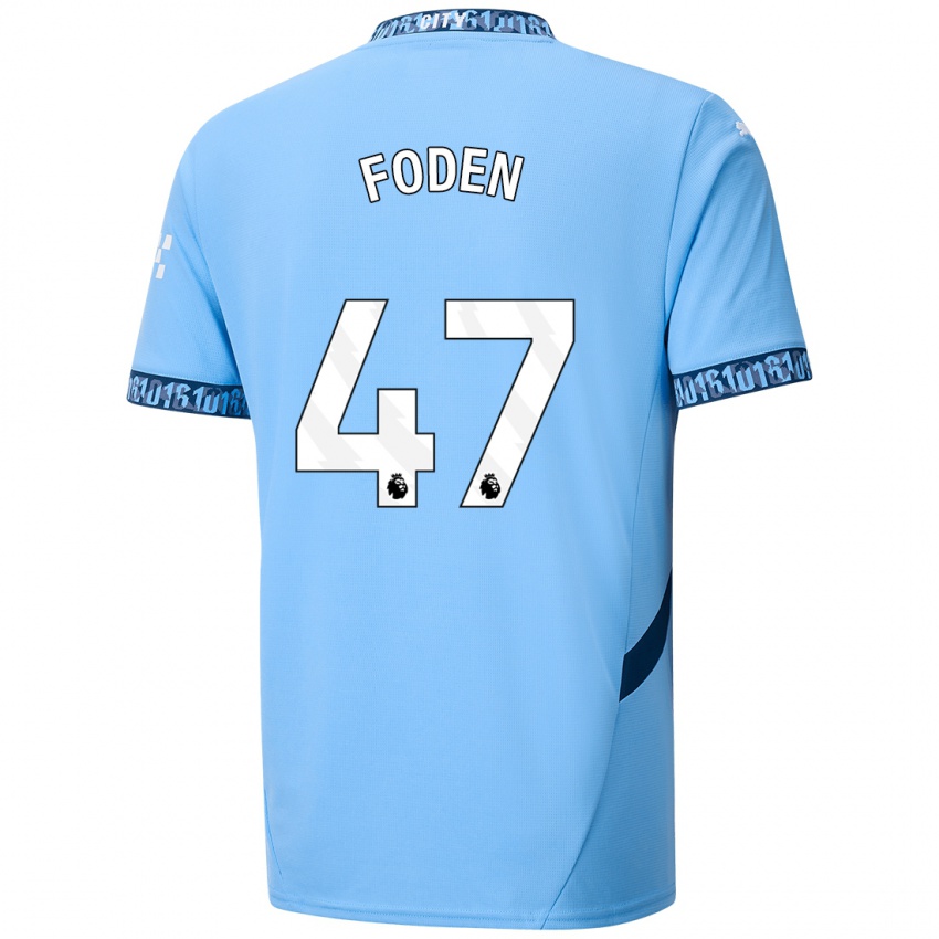 Kinder Phil Foden #47 Marineblau Heimtrikot Trikot 2024/25 T-Shirt Schweiz