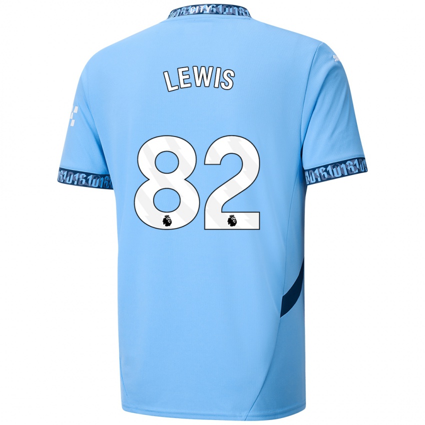 Kinder Rico Lewis #82 Marineblau Heimtrikot Trikot 2024/25 T-Shirt Schweiz