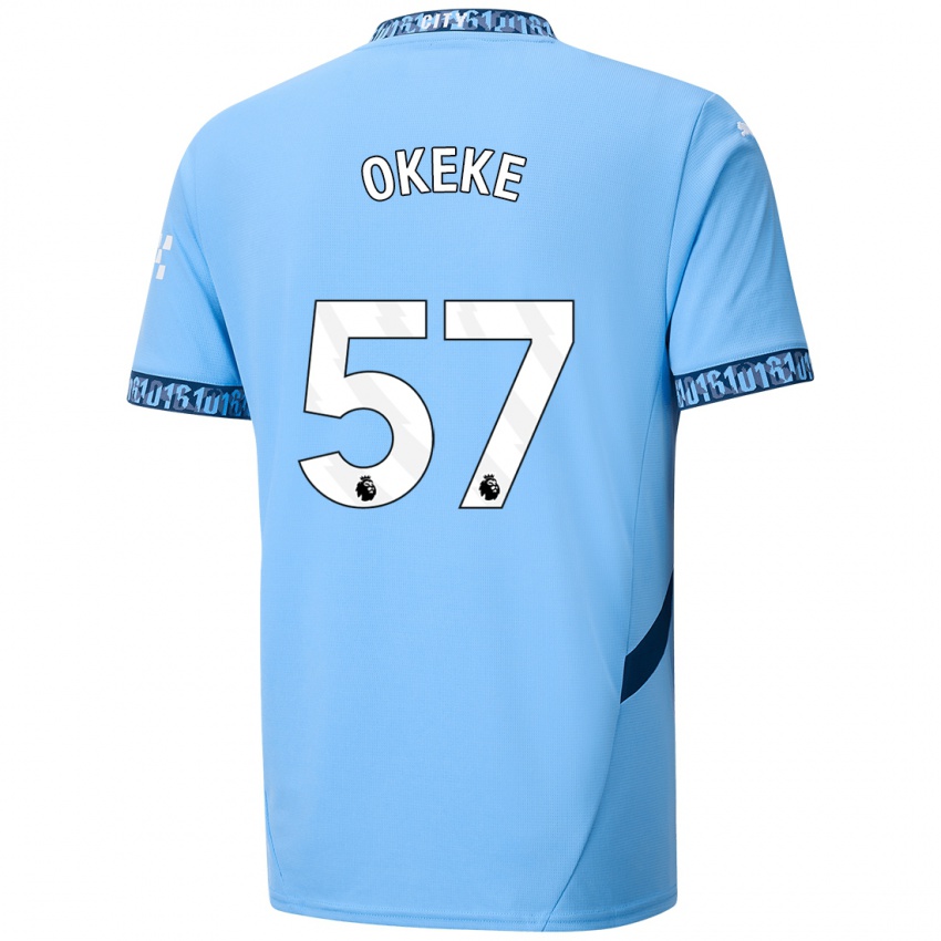 Kinder Michael Okeke #57 Marineblau Heimtrikot Trikot 2024/25 T-Shirt Schweiz