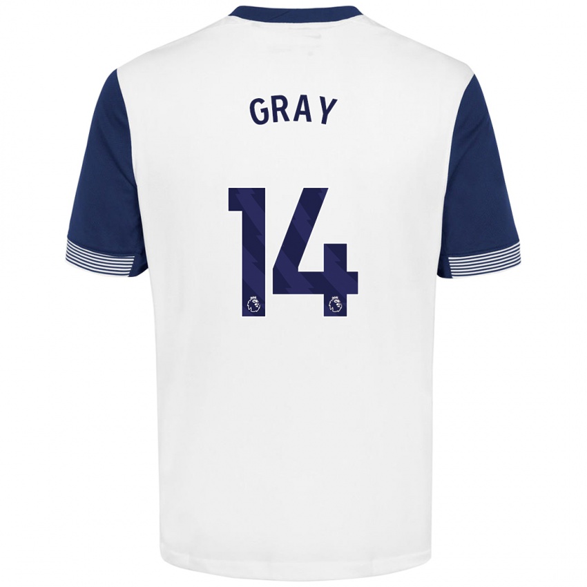 Kinder Archie Gray #14 Weiß Blau Heimtrikot Trikot 2024/25 T-Shirt Schweiz