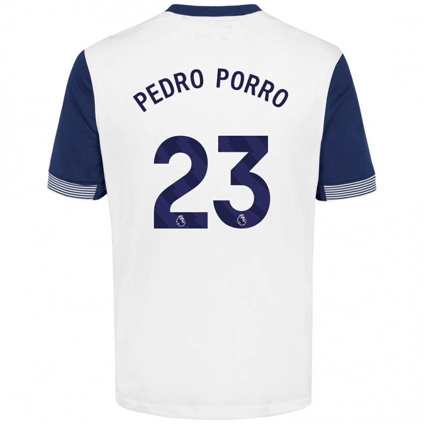 Kinder Pedro Porro #23 Weiß Blau Heimtrikot Trikot 2024/25 T-Shirt Schweiz