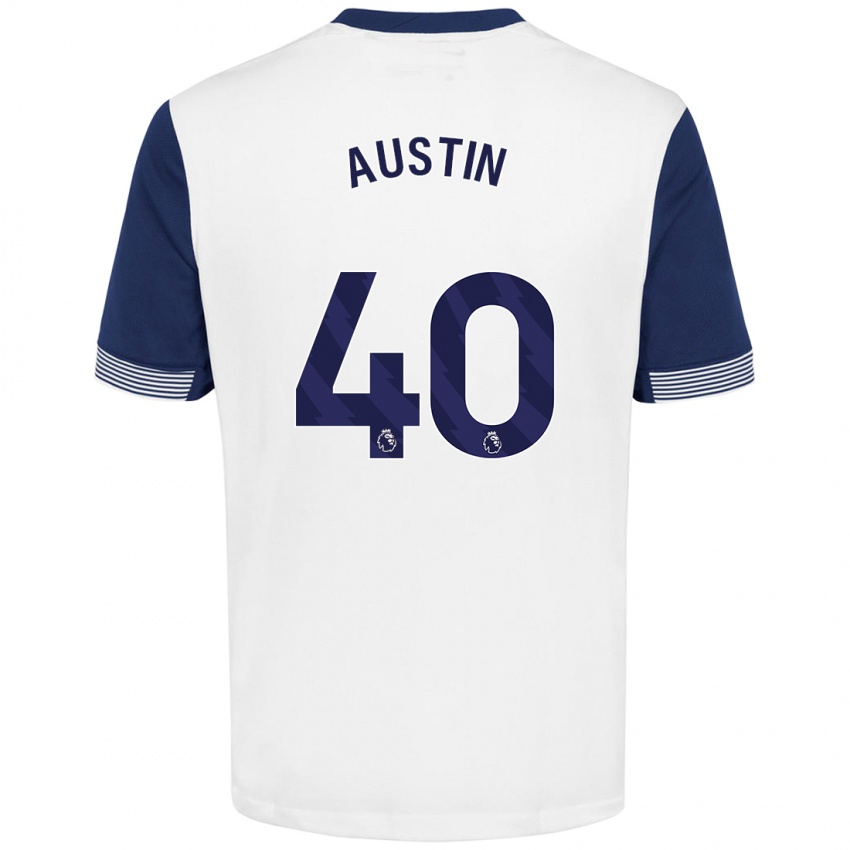 Kinder Brandon Austin #40 Weiß Blau Heimtrikot Trikot 2024/25 T-Shirt Schweiz