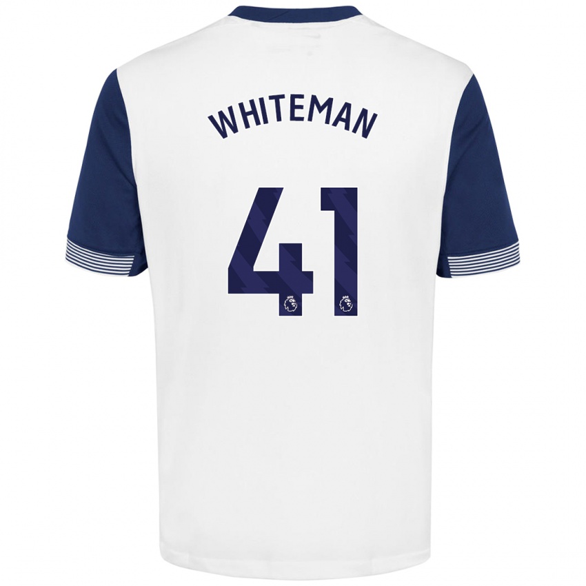 Kinder Alfie Whiteman #41 Weiß Blau Heimtrikot Trikot 2024/25 T-Shirt Schweiz