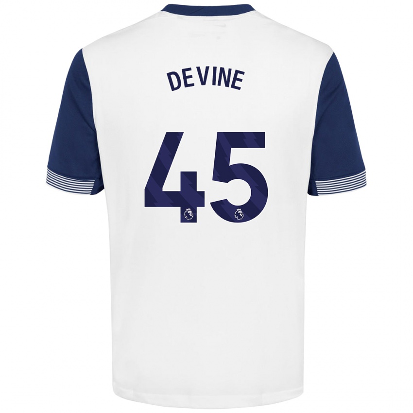 Kinder Alfie Devine #45 Weiß Blau Heimtrikot Trikot 2024/25 T-Shirt Schweiz