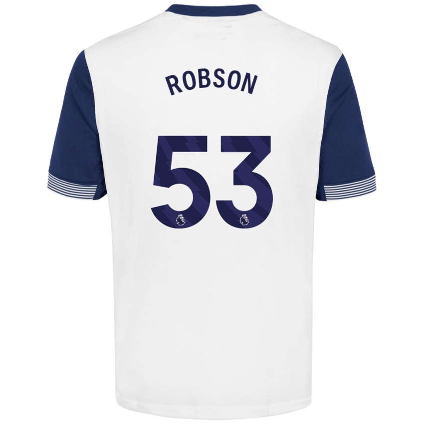 Kinder Max Robson #53 Weiß Blau Heimtrikot Trikot 2024/25 T-Shirt Schweiz