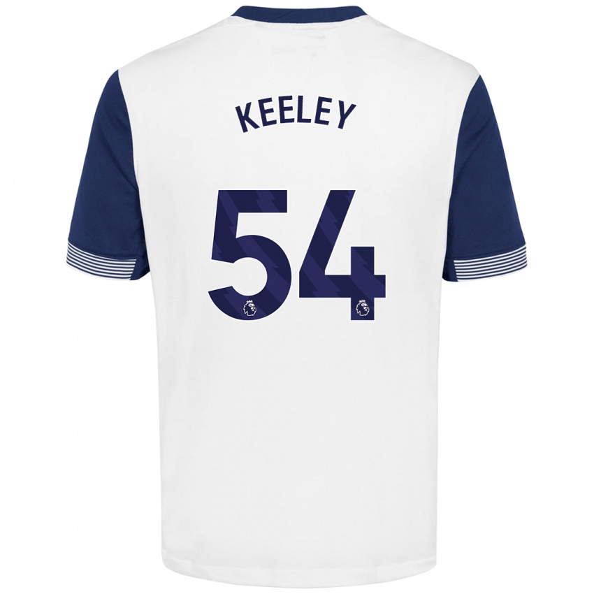 Kinder Josh Keeley #54 Weiß Blau Heimtrikot Trikot 2024/25 T-Shirt Schweiz